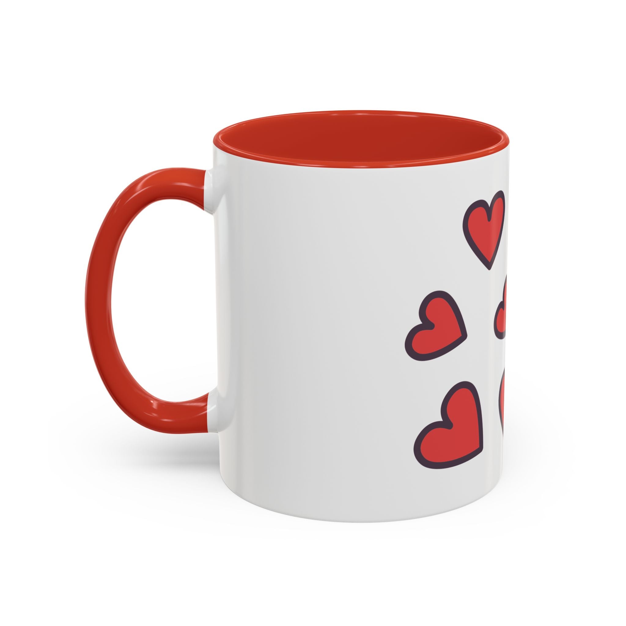 Heart Pattern Accent Coffee Mug (11/15oz)