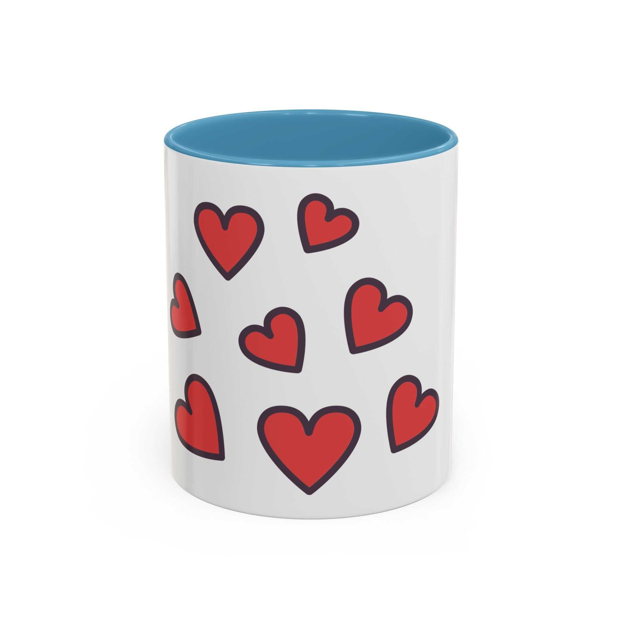 Heart Pattern Accent Coffee Mug (11/15oz)