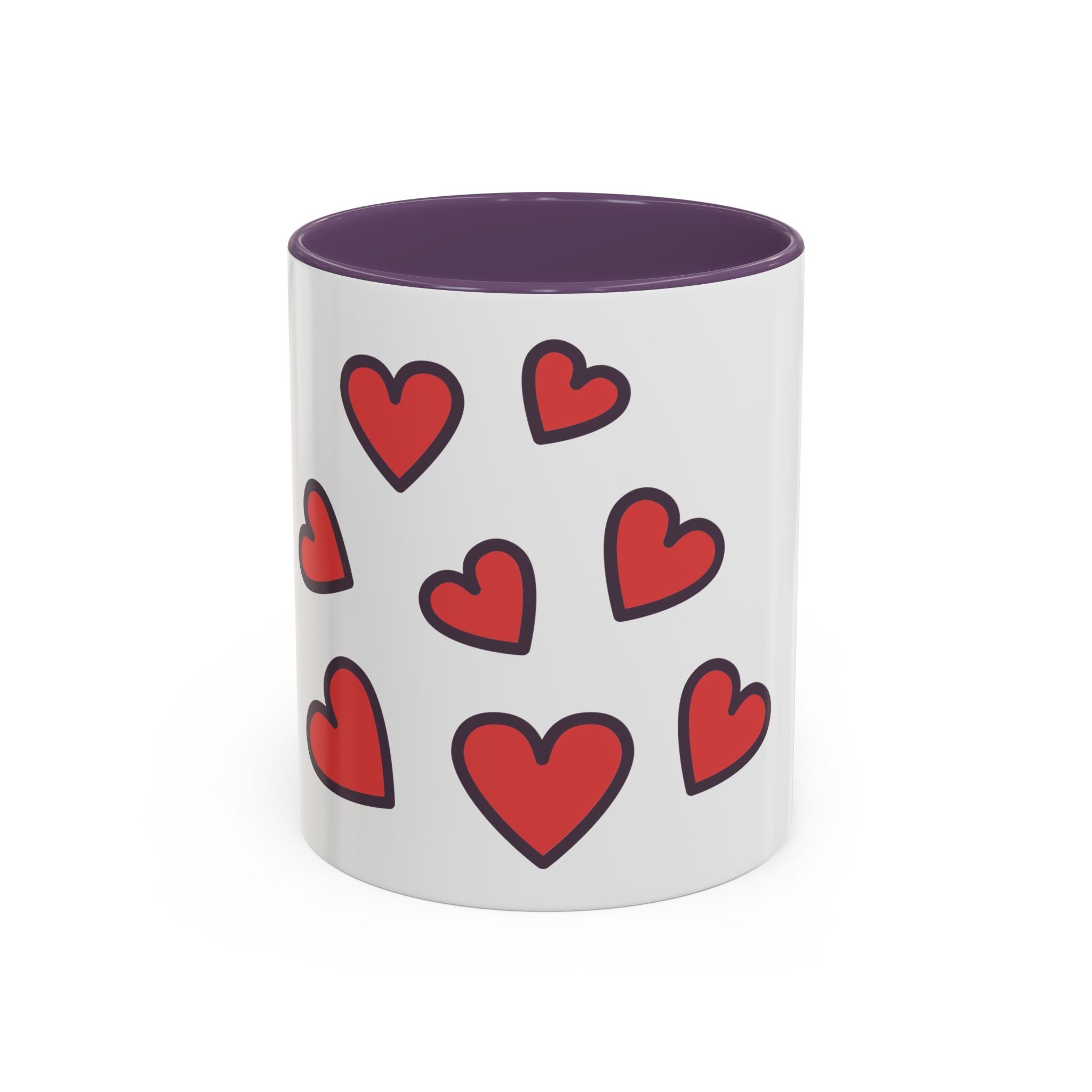 Heart Pattern Accent Coffee Mug (11/15oz)
