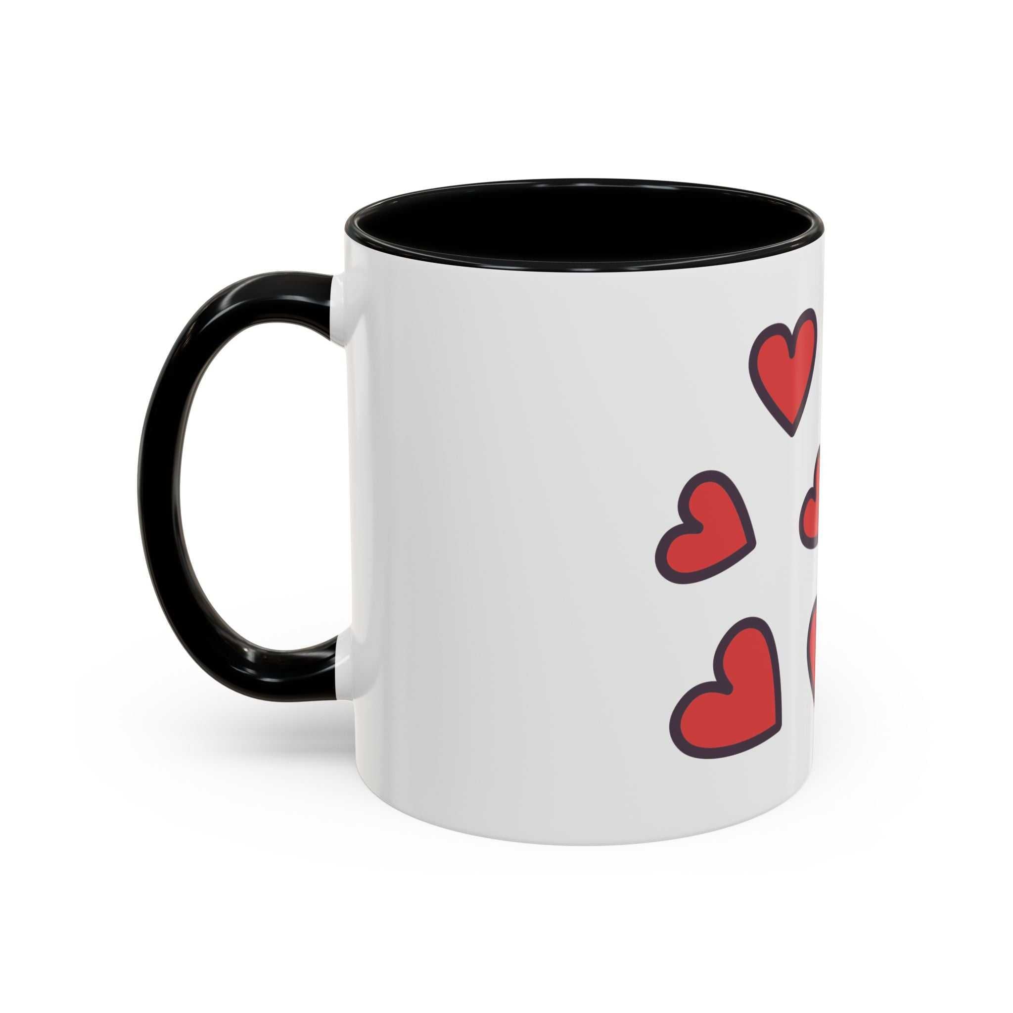 Heart Pattern Accent Coffee Mug (11/15oz)