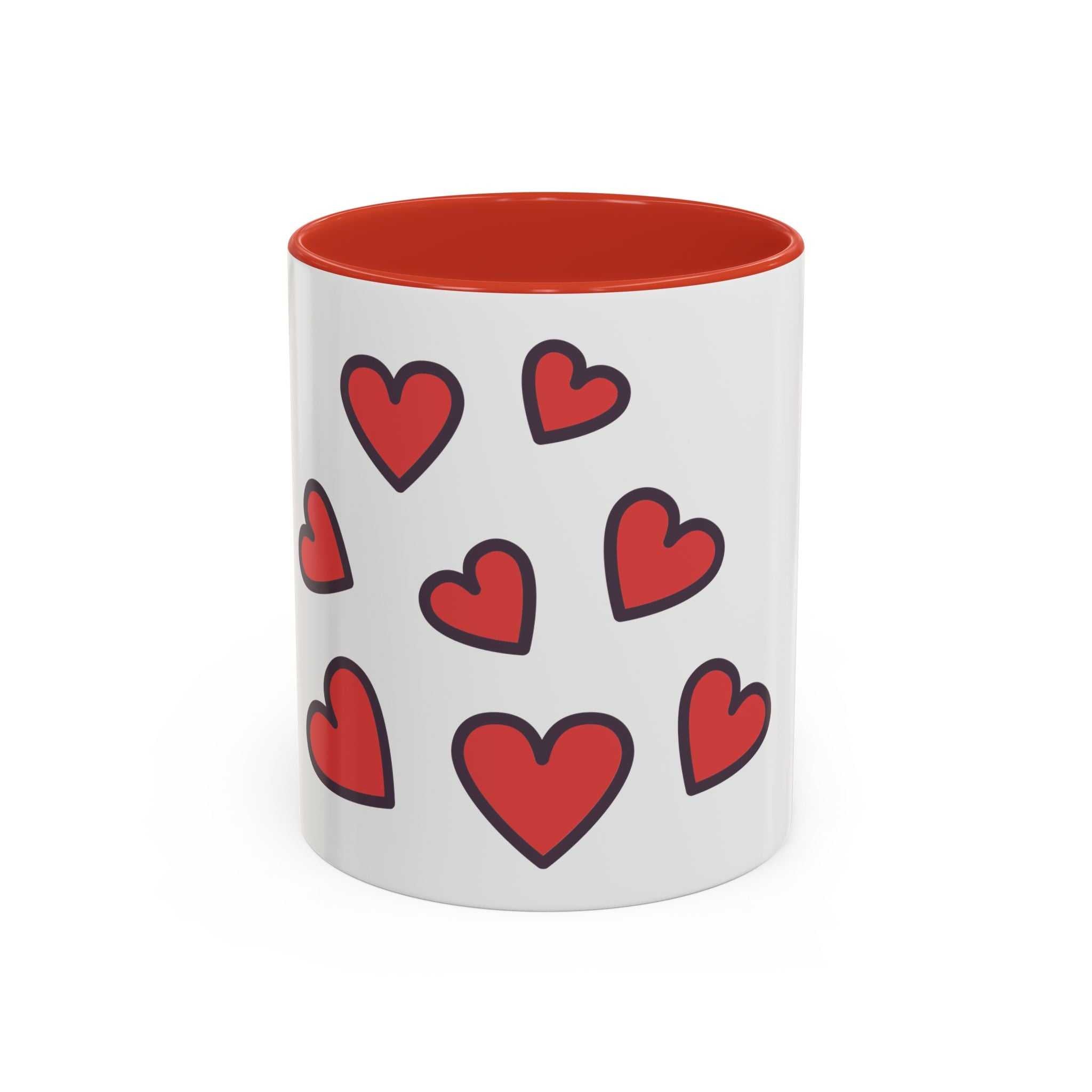 Heart Pattern Accent Coffee Mug (11/15oz)