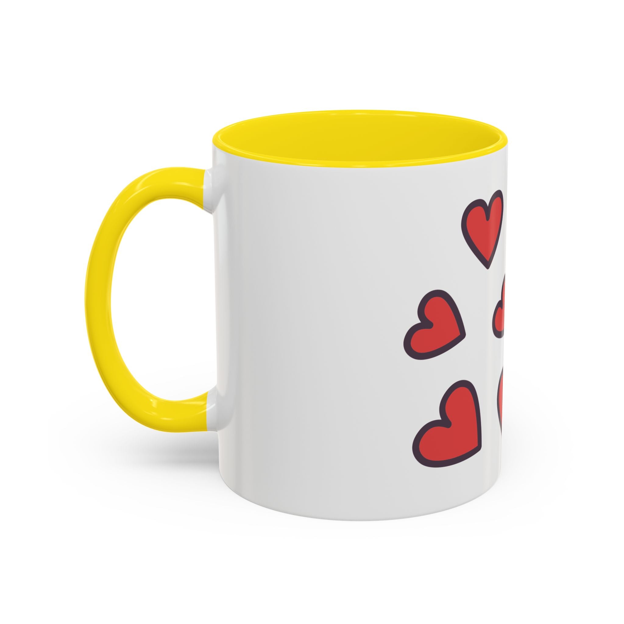 Heart Pattern Accent Coffee Mug (11/15oz)