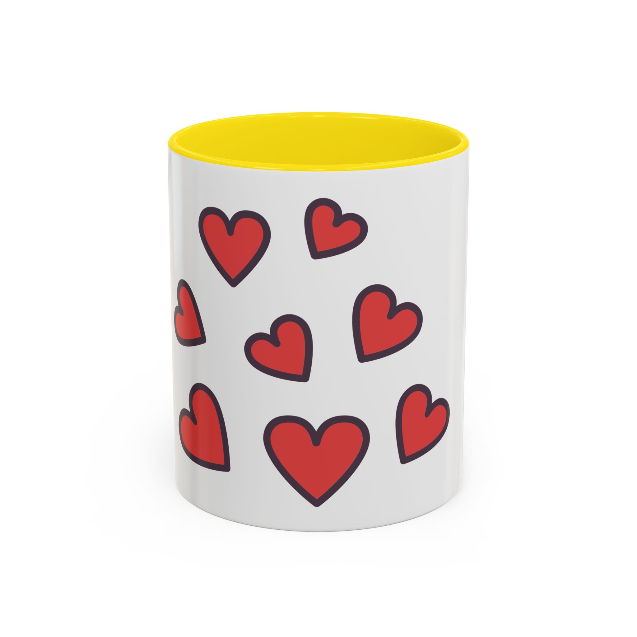 Heart Pattern Accent Coffee Mug (11/15oz)