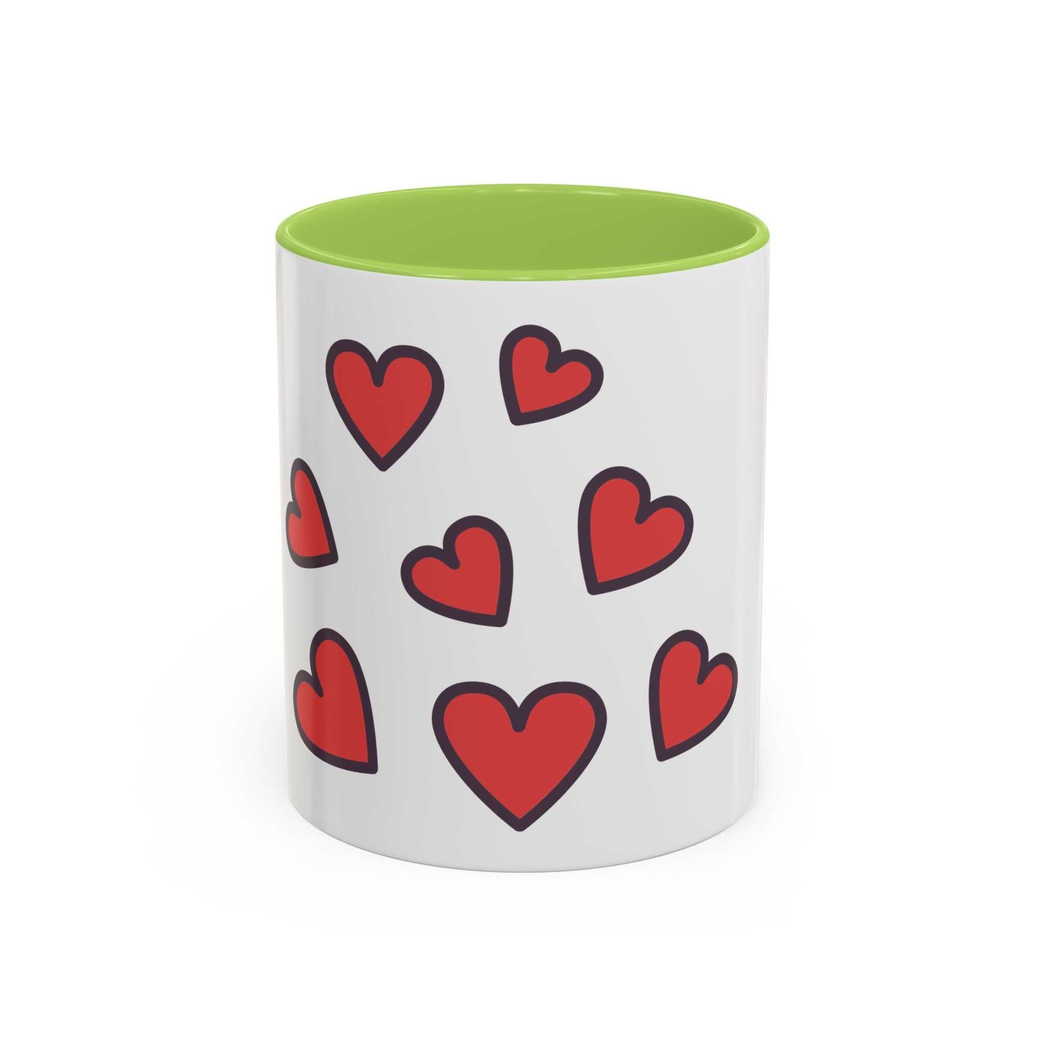 Heart Pattern Accent Coffee Mug (11/15oz)