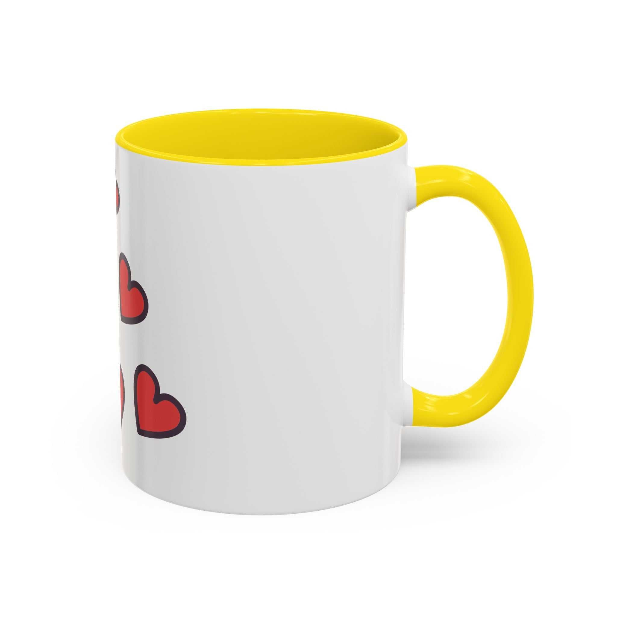 Heart Pattern Accent Coffee Mug (11/15oz)