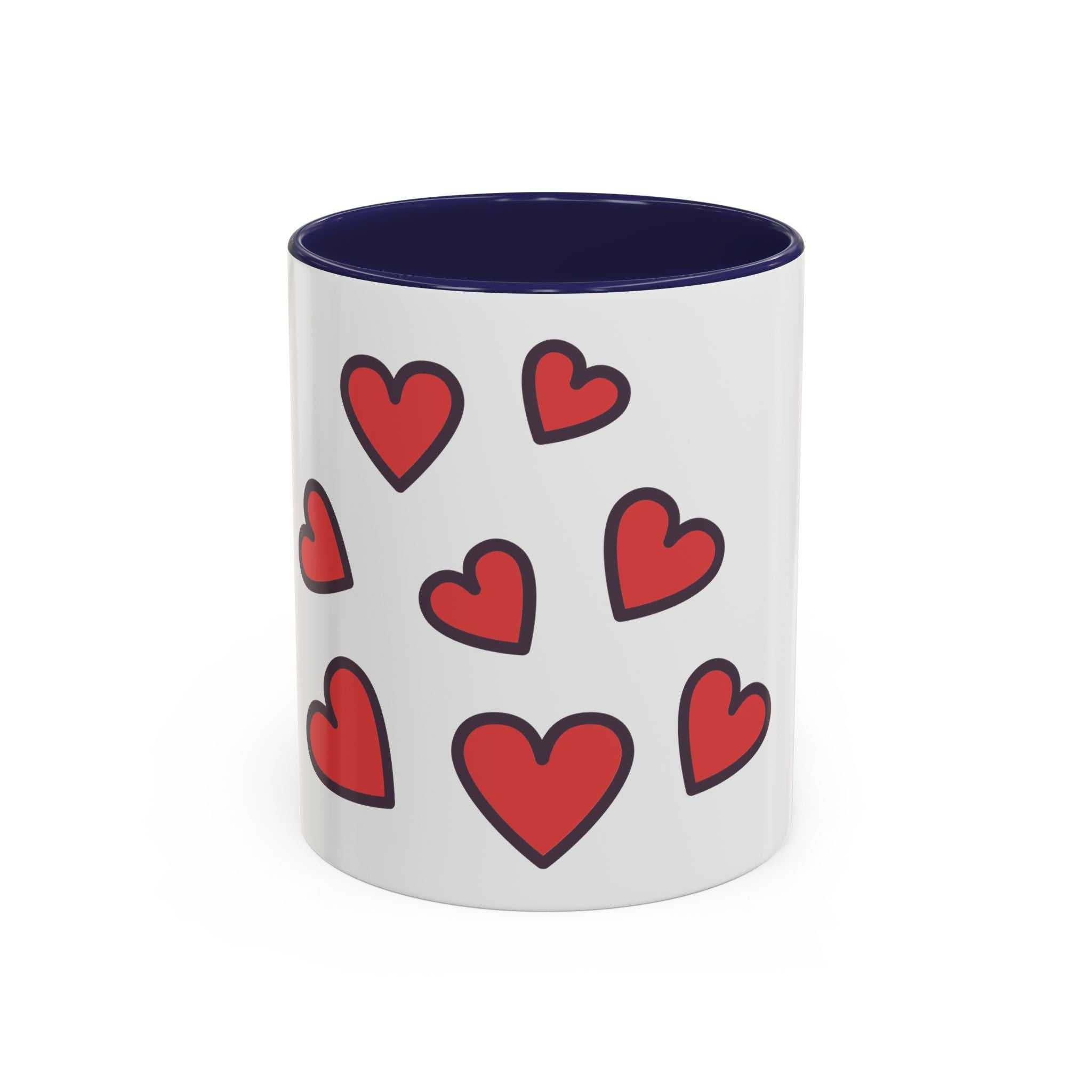 Heart Pattern Accent Coffee Mug (11/15oz)
