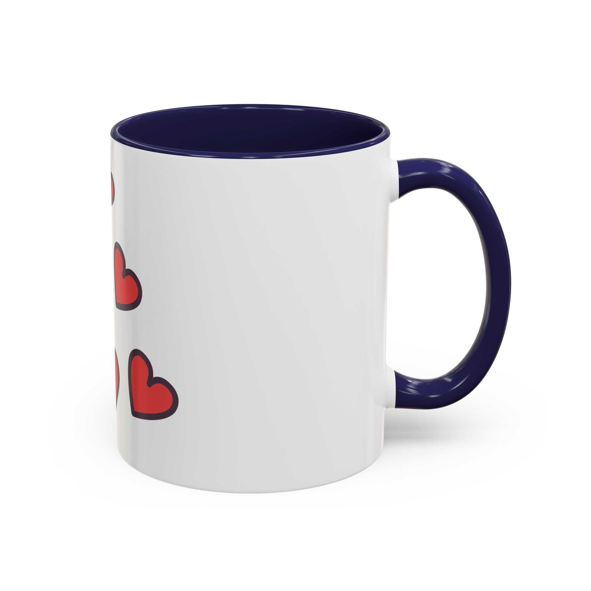 Heart Pattern Accent Coffee Mug (11/15oz)