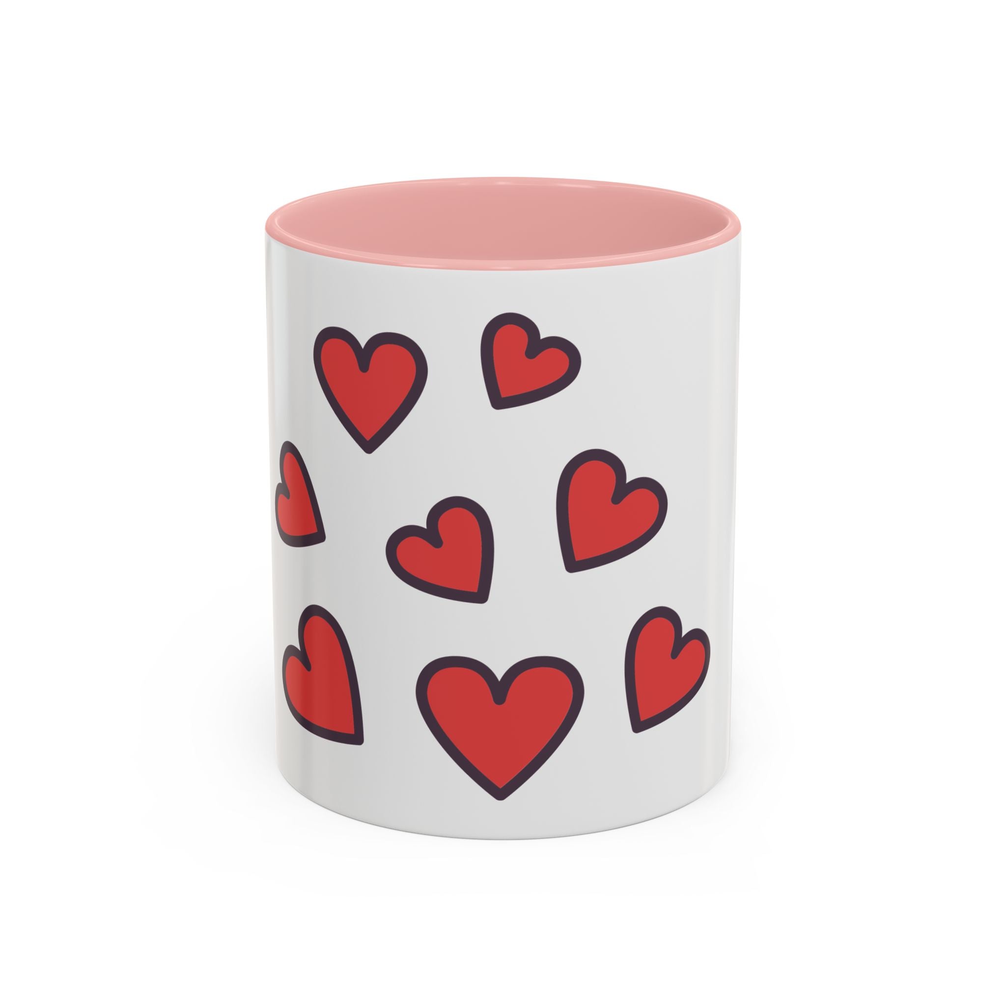 Heart Pattern Accent Coffee Mug (11/15oz)