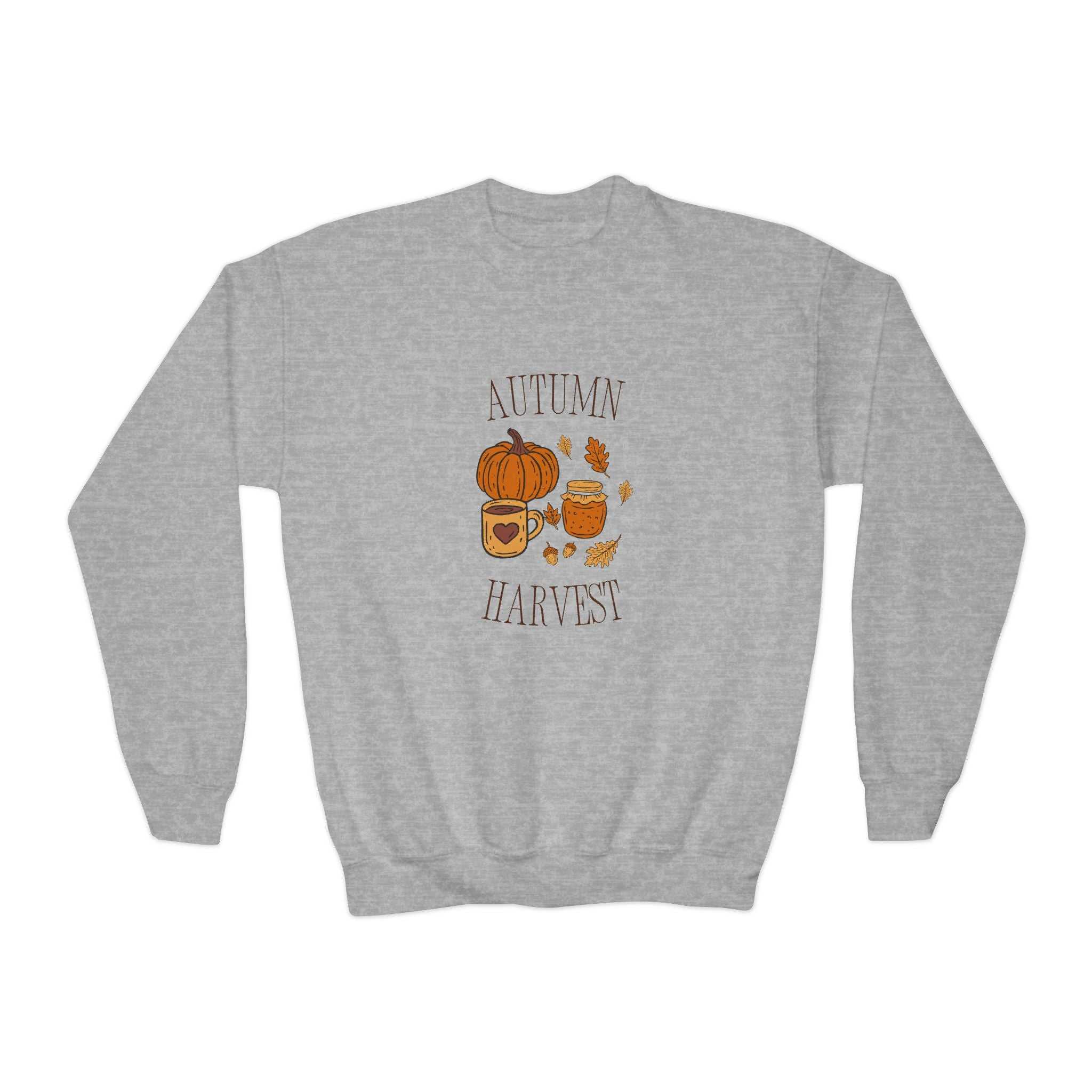 Cozy Autumn Pumpkin Harvest Youth Crewneck Sweatshirt