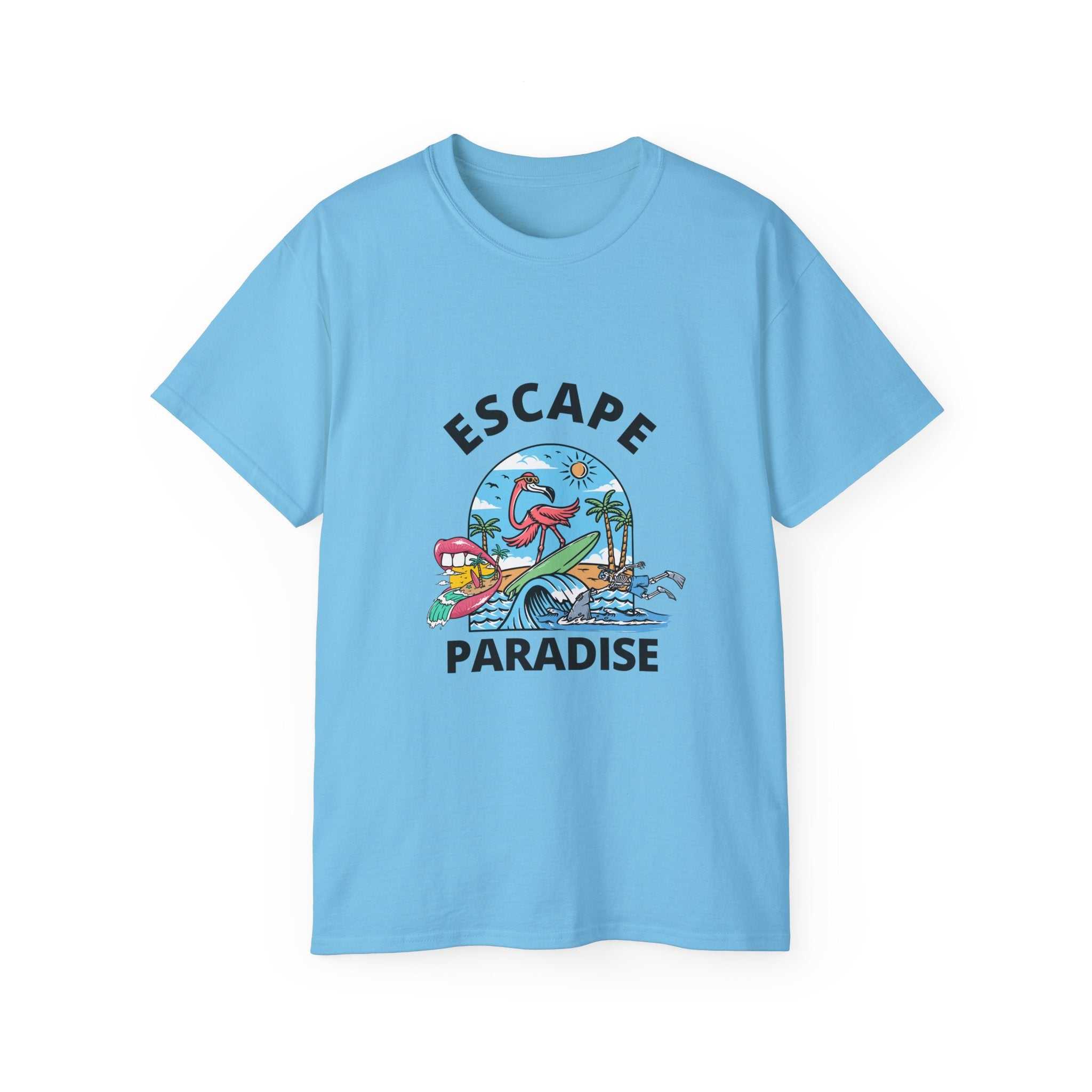 Escape Paradise Surf Tropical Beach Tee