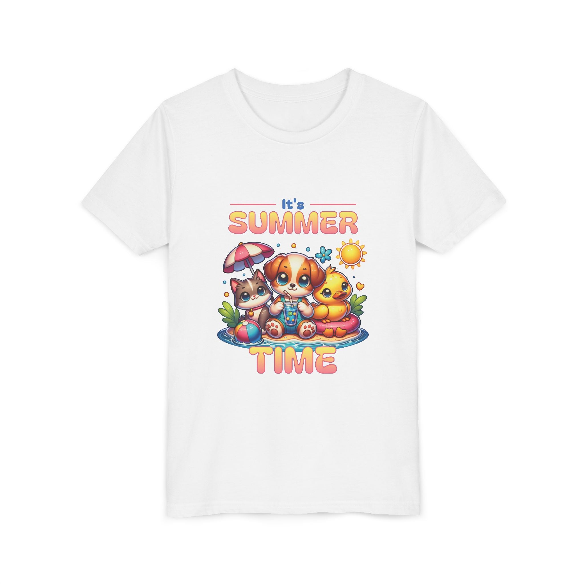 Sunny Summer Vacation Kids Crewneck Tee
